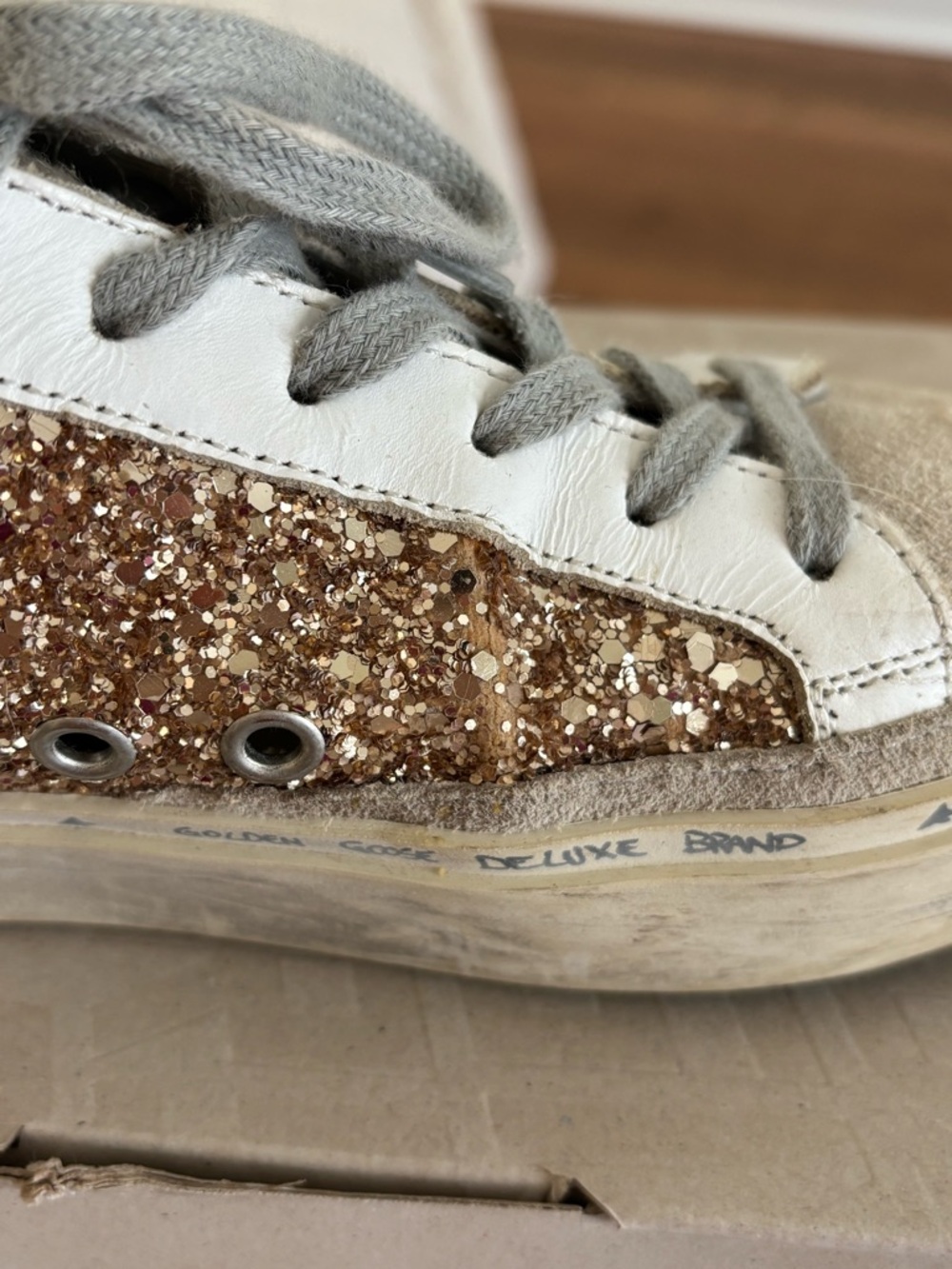 Golden Goose Gold Glitter Hi-Star - Picture 6 of 7